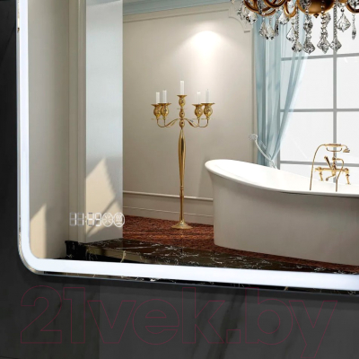 Зеркало Пекам Marta 1 110x80 / marta1-110x80spcl (с подсветкой, с двойным сенсором, подогрев, часы)