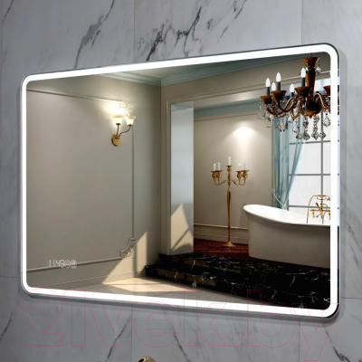 Зеркало Пекам Marta 1 140x80 / marta1-140x80spcl (с подсветкой, с двойным сенсором, подогрев, часы)