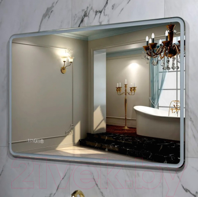 Зеркало Пекам Marta 1 140x80 / marta1-140x80spcl (с подсветкой, с двойным сенсором, подогрев, часы)