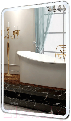 Зеркало Пекам Marta 1 80x140 / marta1-80x140spcl (с подсветкой, с двойным сенсором, подогрев, часы) - фото