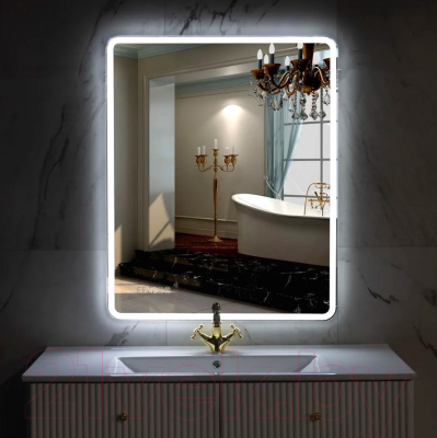 Зеркало Пекам Marta 1 80x140 / marta1-80x140spcl (с подсветкой, с двойным сенсором, подогрев, часы)