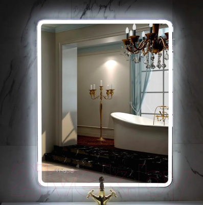 Зеркало Пекам Marta 1 80x140 / marta1-80x140spcl (с подсветкой, с двойным сенсором, подогрев, часы)