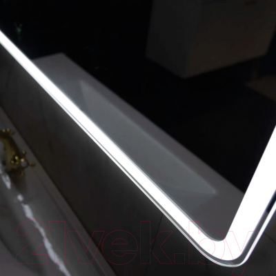 Зеркало Пекам Marta 1 110x80 / marta1-110x80scl (с подсветкой, с сенсором на прикосновение, часами)