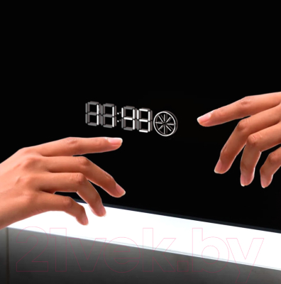 Зеркало Пекам Marta 1 110x80 / marta1-110x80scl (с подсветкой, с сенсором на прикосновение, часами)