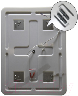 Зеркало Пекам Marta 1 80x110 / marta1-80x110scl (с подсветкой, с сенсором на прикосновение, часами)