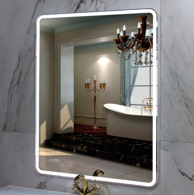 Зеркало Пекам Marta 1 80x140 / marta1-80x140scl (с подсветкой, с сенсором на прикосновение, часами)