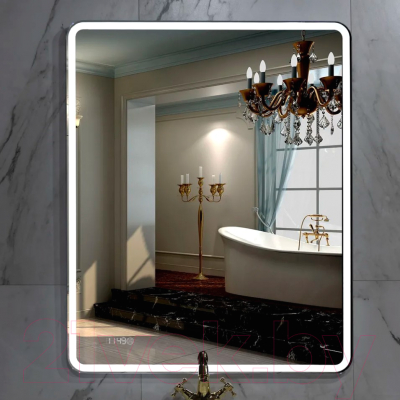 Зеркало Пекам Marta 1 80x140 / marta1-80x140scl (с подсветкой, с сенсором на прикосновение, часами)