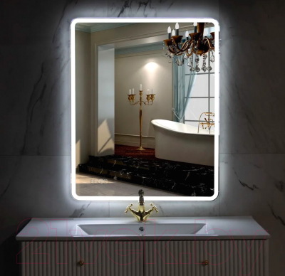 Зеркало Пекам Marta 1 80x140 / marta1-80x140scl (с подсветкой, с сенсором на прикосновение, часами)