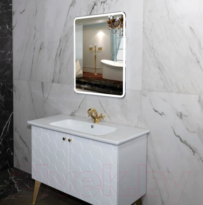 Зеркало Пекам Marta 1 80x140 / marta1-80x140scl (с подсветкой, с сенсором на прикосновение, часами)