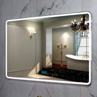 Зеркало Пекам Marta 1 140x80 / marta1-140x80sp (с подсветкой, с двойным сенсором, подогревом)