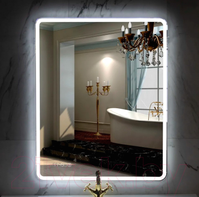 Зеркало Пекам Marta 1 80x110 / marta1-80x110dcl (с подсветкой, с сенсором, часами)