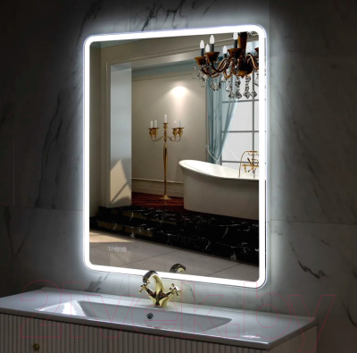 Зеркало Пекам Marta 1 80x110 / marta1-80x110dcl (с подсветкой, с сенсором, часами)