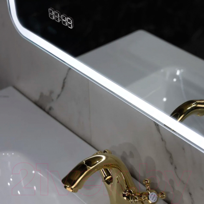 Зеркало Пекам Marta 1 140x80 / marta1-140x80dcl (с подсветкой, с сенсором, часами)