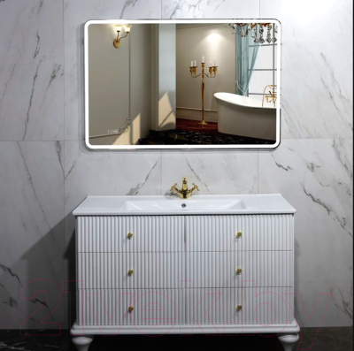 Зеркало Пекам Marta 1 140x80 / marta1-140x80dcl (с подсветкой, с сенсором, часами)