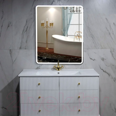 Зеркало Пекам Marta 1 80x140 / marta1-80x140dcl (с подсветкой, с сенсором, часами)