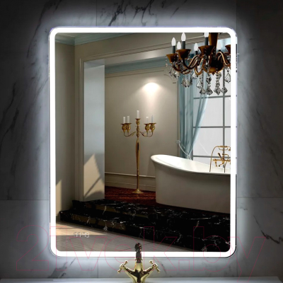 Зеркало Пекам Marta 1 80x140 / marta1-80x140dcl (с подсветкой, с сенсором, часами)