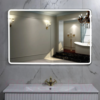 Зеркало Пекам Marta 1 140x80 / marta1-140x80s (с подсветкой, с сенсором на прикосновение)