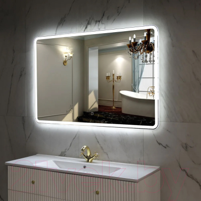 Зеркало Пекам Marta 1 140x80 / marta1-140x80s (с подсветкой, с сенсором на прикосновение)