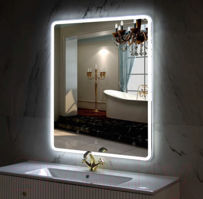 Зеркало Пекам Marta 1 80x140 / marta1-180x40s (с подсветкой, с сенсором на прикосновение)