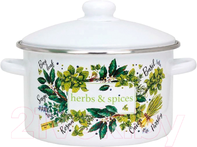 Кастрюля Эмаль Травы и специи 01-Б1612/4 - фото