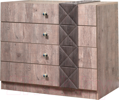 Комод Мебель-КМК 4Я Монако 0673.1 (сосна натуральная/дуб шале графит) - фото