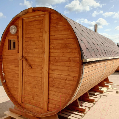 Баня-бочка КомфортПром с печным узлом, предбанником и помывочной / 10331351