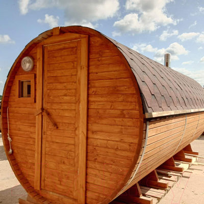 Баня-бочка КомфортПром с печным узлом, предбанником и помывочной / 10331351