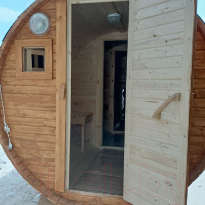 Баня-бочка КомфортПром с печным узлом, предбанником и помывочной / 10331351