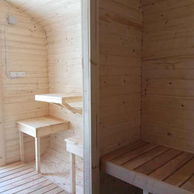 Баня-бочка КомфортПром с печным узлом, предбанником и помывочной / 10331351