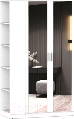 Шкаф Интермебель Марсель-19 / МР 01-19 (белый премиум) - фото