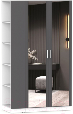 Шкаф Интермебель Марсель-19 / МР 01-19 (графит серый) - фото