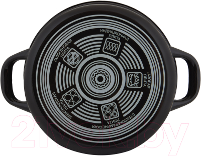 Набор кастрюль КМЗ Ажур-5-1 Люкс стиль (3шт, черный)
