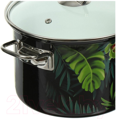 Набор кастрюль КМЗ Тропическая ночь-5-1 Элит (3шт, черный)