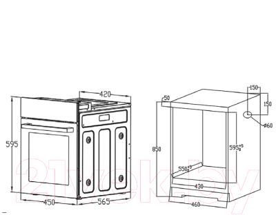 Электрический духовой шкаф Evelux EO 420 PB