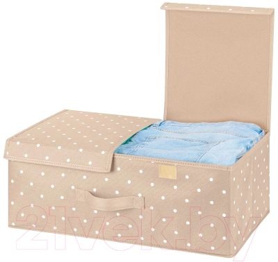 Коробка для хранения El Casa Горошек 490341 (бежевый)