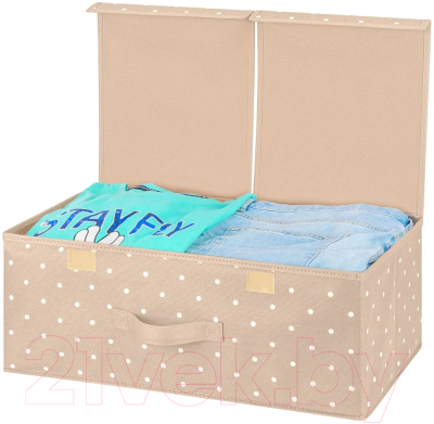 Коробка для хранения El Casa Горошек 490341 (бежевый)
