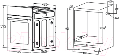 Электрический духовой шкаф Evelux EO 430 PB