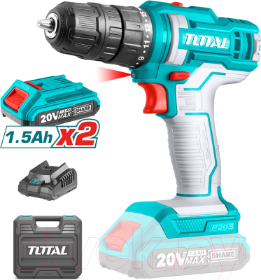 Аккумуляторная дрель-шуруповерт TOTAL TDLI20028 - фото