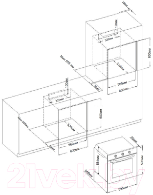 Электрический духовой шкаф Evelux EO 635 PB