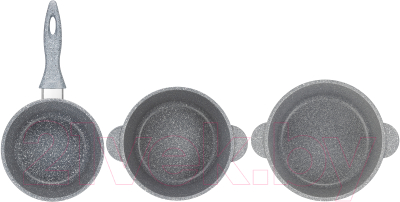 Набор кастрюль Elan Gallery Гармония вкуса / 120562+3 (6пр, серый мрамор)