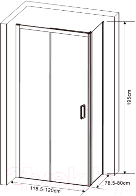 Душевой уголок Aquabath Kristal 120x80 / AB1077