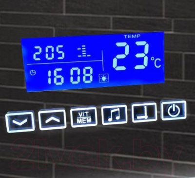 Зеркало Пекам Ring Fly 70x70 / ringFly-70x70MP (с подсветкой, с многофункциональной панелью, подогревом)