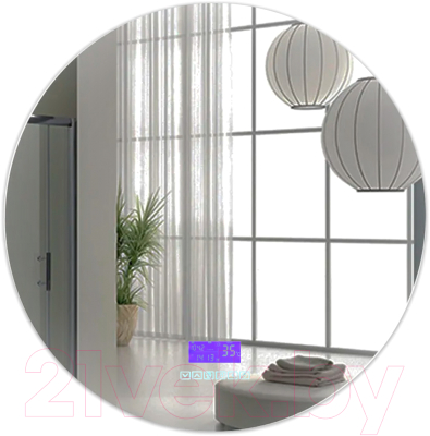 Зеркало Пекам Ring Fly 80x80 / ringFly-80x80MP (с подсветкой, с многофункциональной панелью, подогревом) - фото