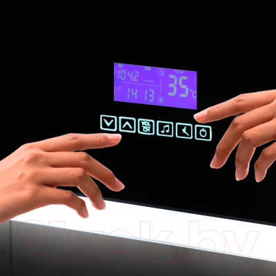 Зеркало Пекам Ring Fly 80x80 / ringFly-80x80MP (с подсветкой, с многофункциональной панелью, подогревом)