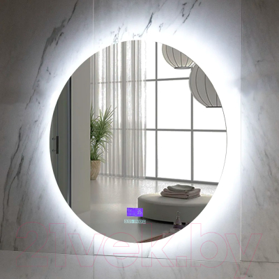 Зеркало Пекам Ring Fly 80x80 / ringFly-80x80MP (с подсветкой, с многофункциональной панелью, подогревом)