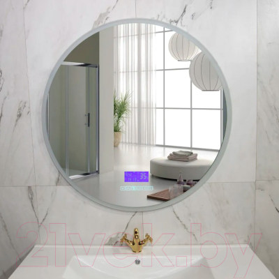 Зеркало Пекам Ring 80x80 / ring-80x80MP (с подсветкой, с многофункциональной панелью, подогревом)