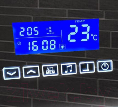 Зеркало Пекам Ring 80x80 / ring-8x80M (с подсветкой, с многофункциональной панелью)