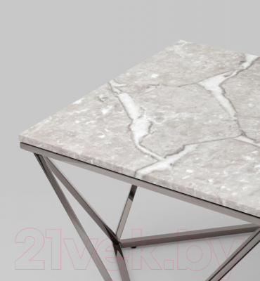 Журнальный столик Stool Group Авалон 122x66 / ECT-0551RTC-GM (серый мрамор/сталь темный хром)
