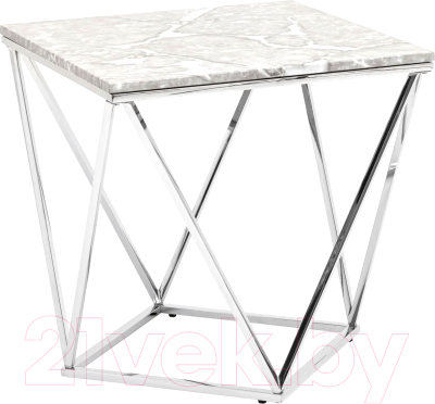 Журнальный столик Stool Group Авалон 61x61 / ECT-0551 (серый мрамор/сталь серебристый) - фото