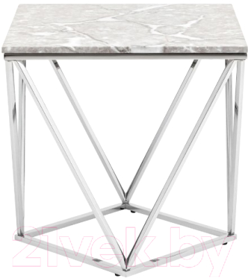 Журнальный столик Stool Group Авалон 61x61 / ECT-0551 (серый мрамор/сталь серебристый)
